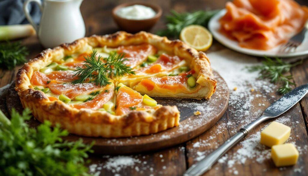 Tarte aux poireaux et saumon fumé : le plat du dimanche midi qui met tout le monde d'accord au printemps