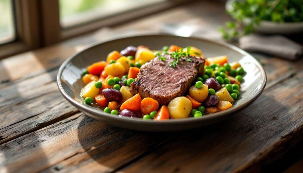 Navarin d'agneau printanier aux petits légumes : le plat de saison que les chefs étoilés adorent revisiter