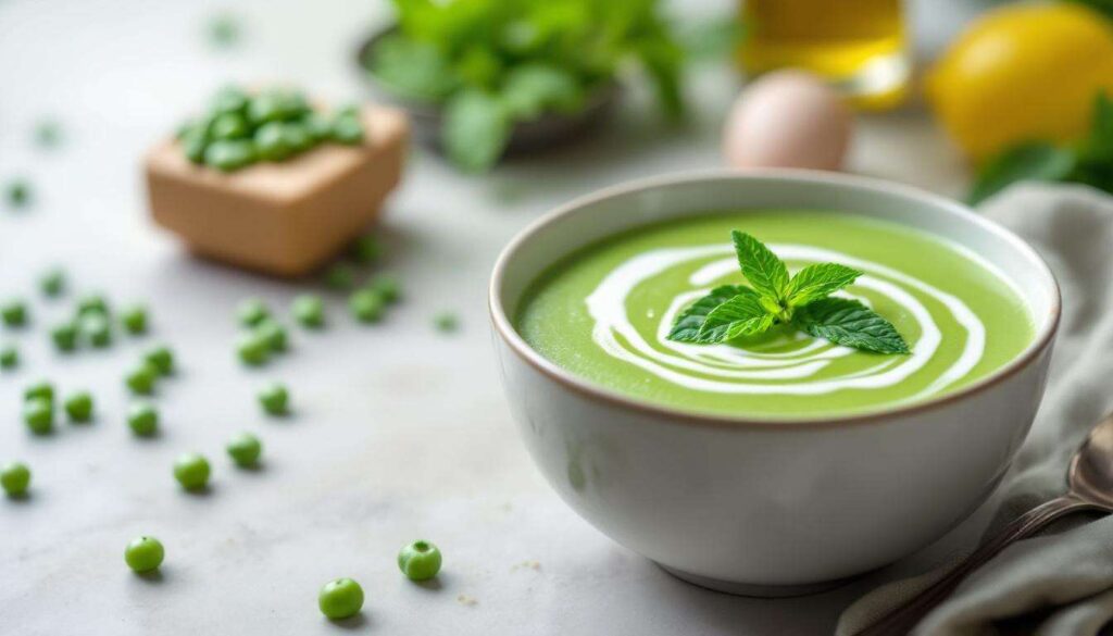 Velouté de petits pois et menthe fraîche : la soupe express de printemps prête en 15 minutes