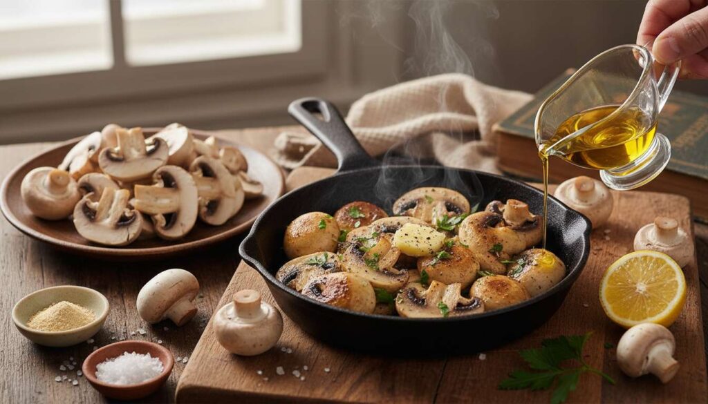 Recette de champignons de Paris par Julie Andrieu