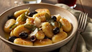Gnocchis aux olives noires et beurre de sauge de Marie-Chantal