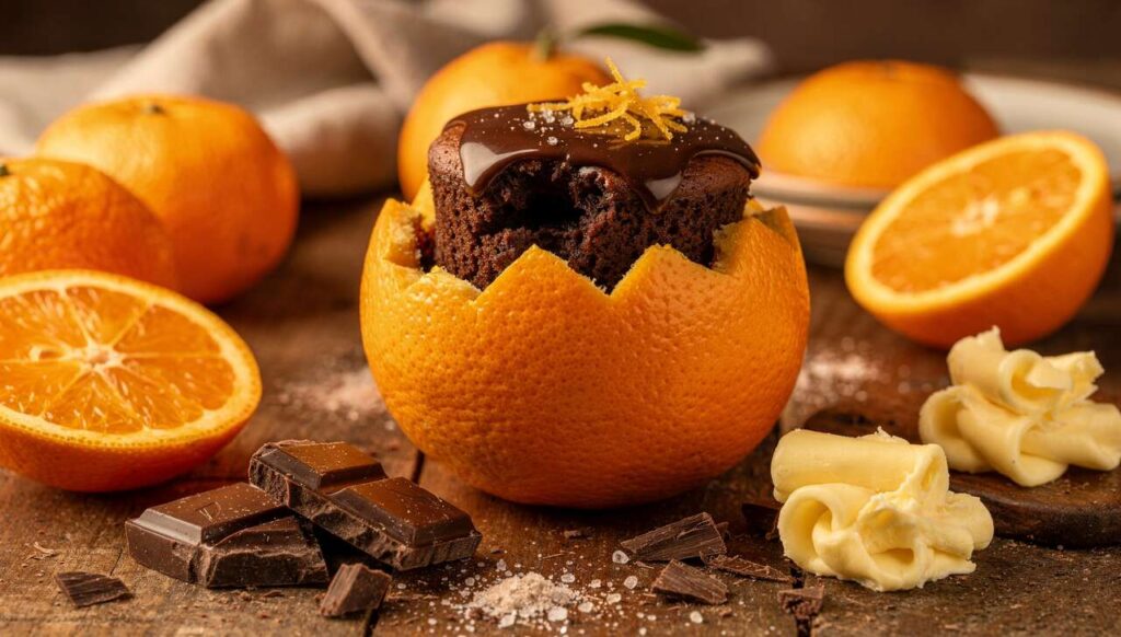 Gâteau au chocolat dans l’orange de Raphaël Guillot