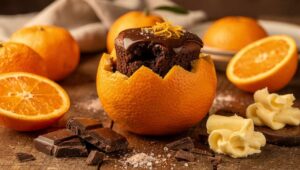 Gâteau au chocolat dans l’orange de Raphaël Guillot