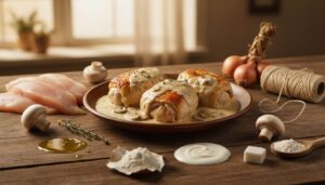 Paupiettes de poulet à la crème et aux champignons : recette savoureuse