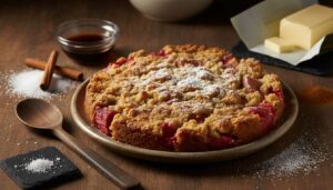 Recette de cobbler à la rhubarbe de Julie Andrieu