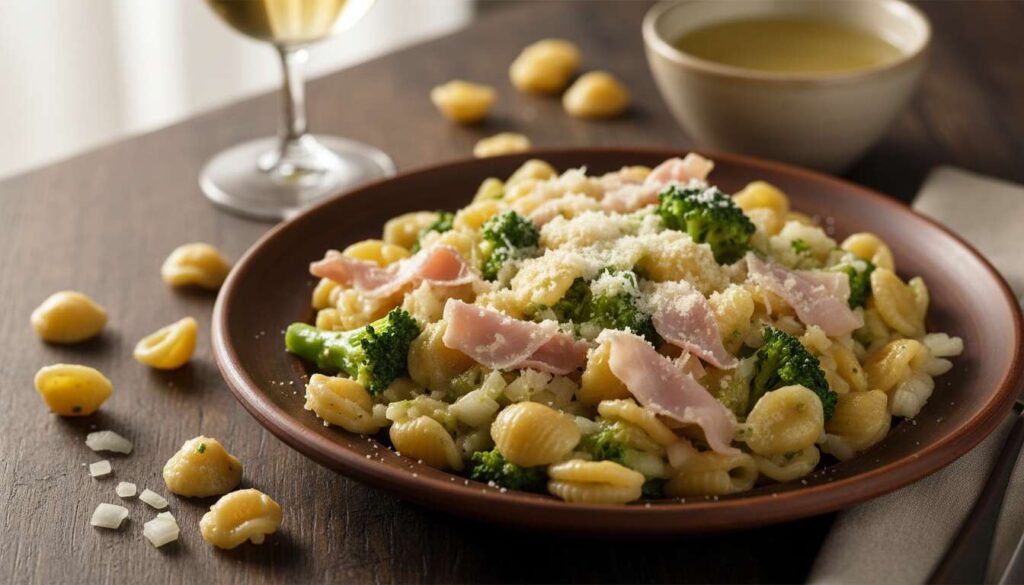Risotto aux orecchiette, brocoli et jambon par Julie Andrieu