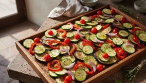 Recette : plaque de légumes de Julie Andrieu