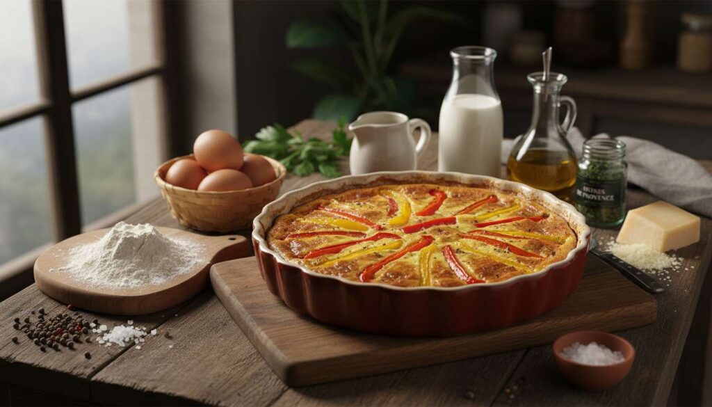 Recette clafoutis aux poivrons multicolores de Julie Andrieu
