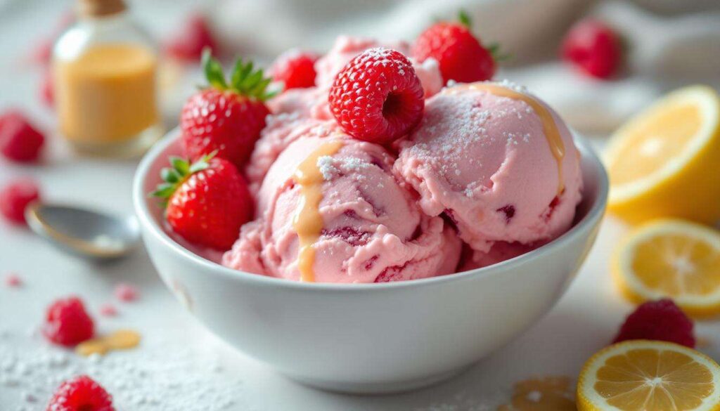 Recette de la glace Pink Paradise de Julie Andrieu