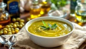 Soupe fraîche d'olives à la menthe par Julie Andrieu