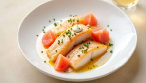 Queues de lotte au pamplemousse : recette gourmande de Julie Andrieu