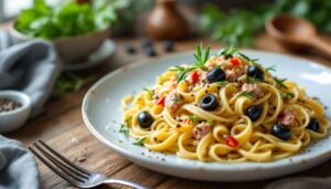 Recette de trottole au thon, olives et romarin