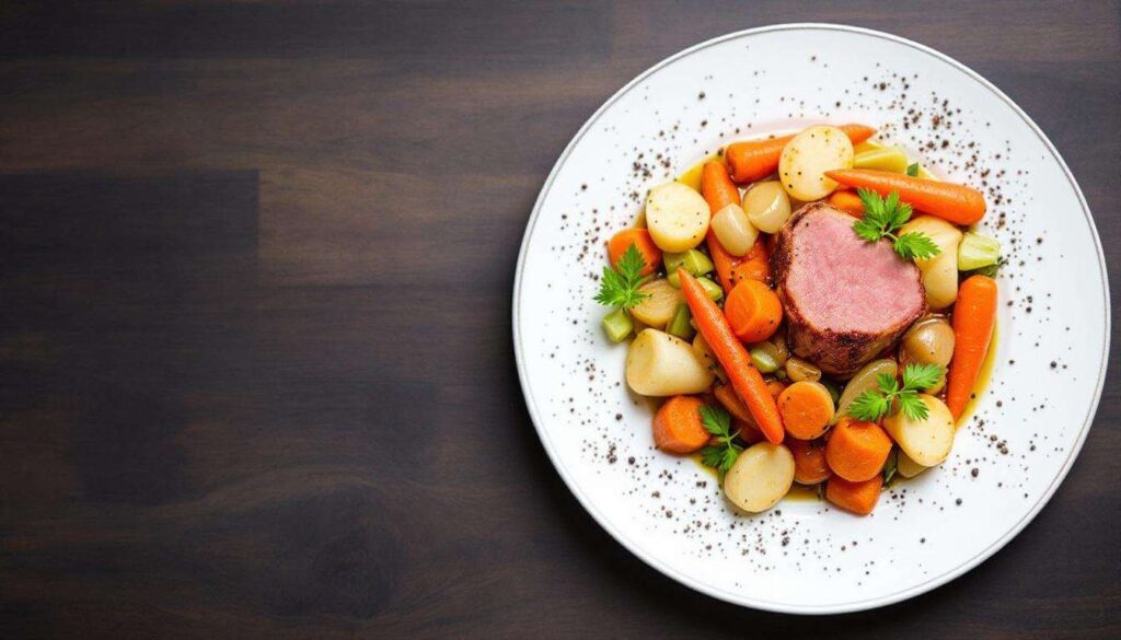 Jambon braisé aux légumes du jardin de Bastien : recette savoureuse