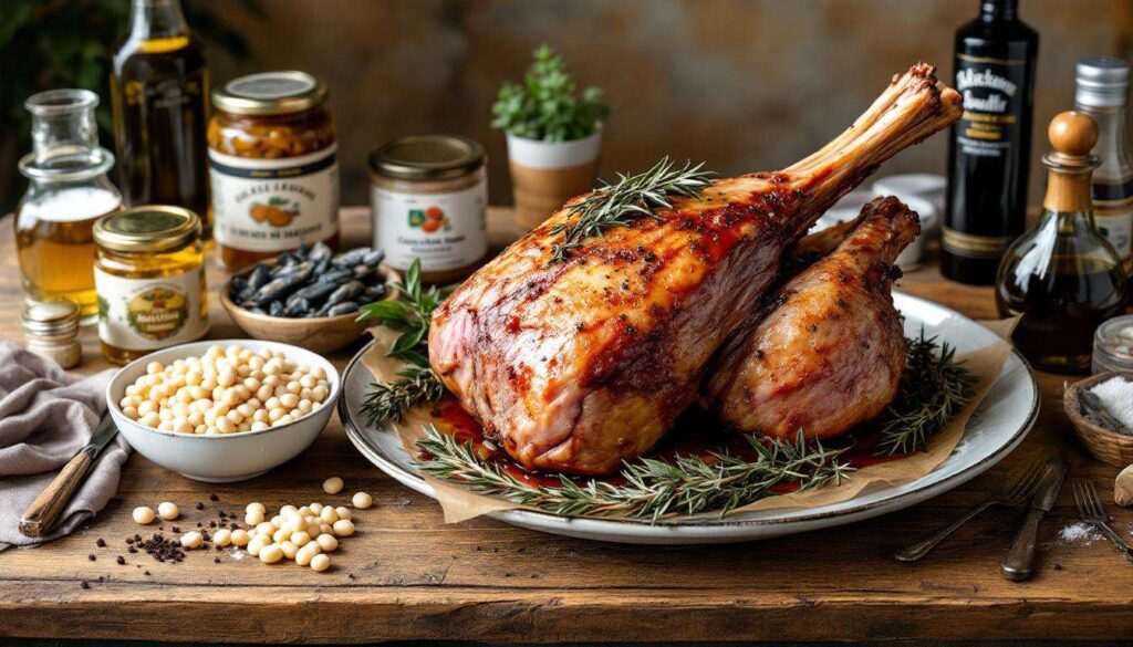 Recette gigot d'agneau occitan aux anchois et haricots blancs