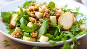 Recette roquette, poires et parmesan - Julie Andrieu