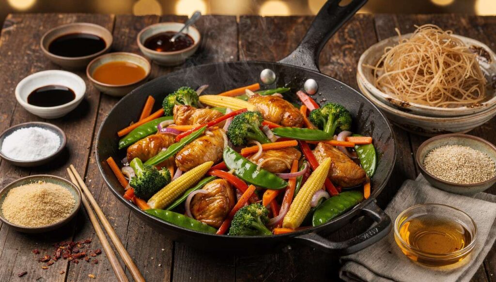 Sauté de poulet au wok : recette asiatique délicieuse