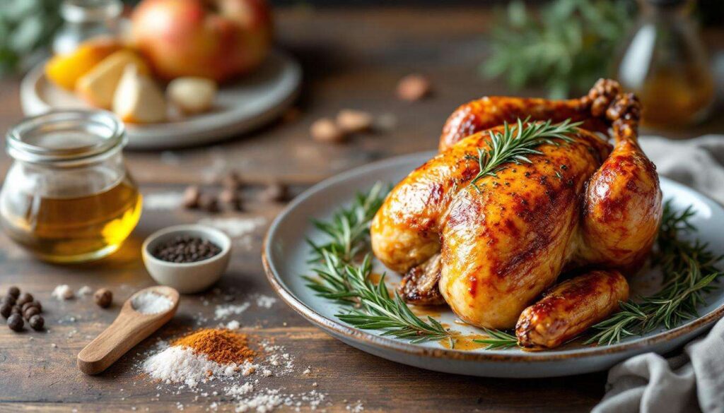 Poularde rôtie fumée aux herbes de Francine : recette savoureuse