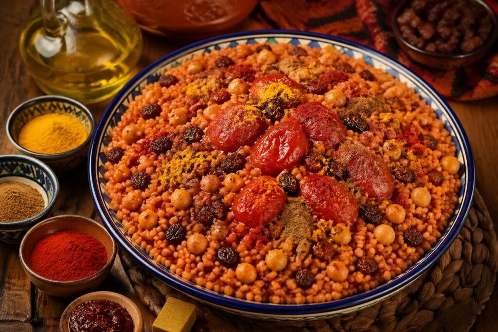 Le couscous rouge traditionnel de Fuzia : recette authentique