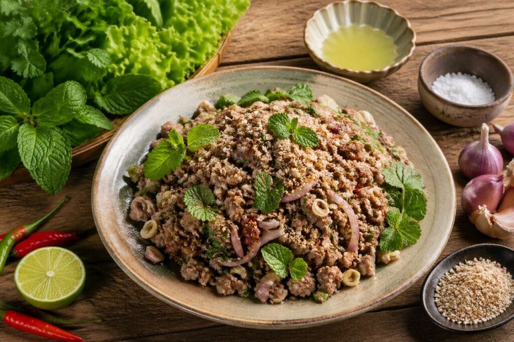 Salade thaïe de bœuf haché à la citronnelle