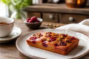 Recette du double financier framboise pistache par Julie Andrieu
