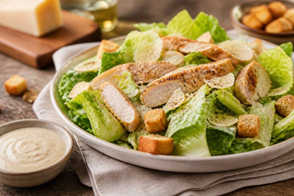 Recette classique de la salade césar de Julie Andrieu