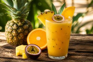 Recette smoothie ananas, orange et passion : fraîcheur exotique