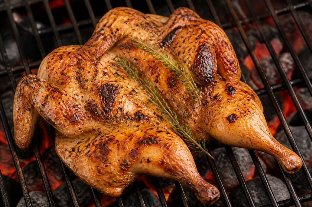 Recette de coquelet en crapaudine au barbecue de Thierry Marx
