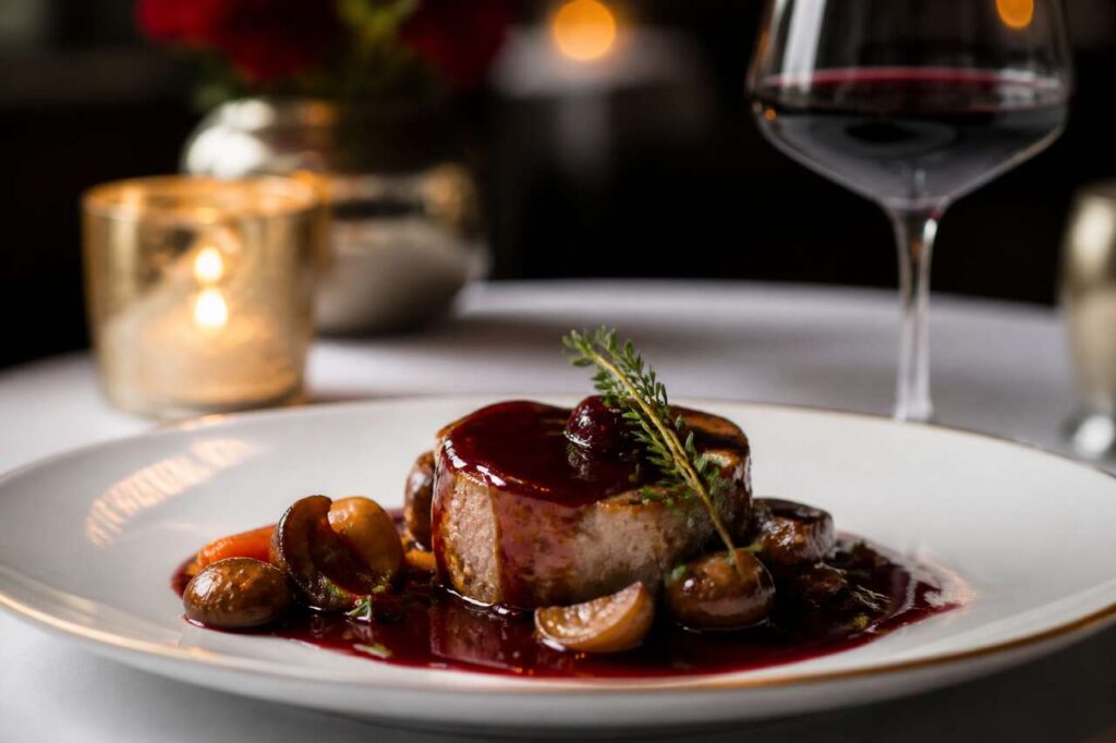 Recette de tournedos de sandre au vin rouge de Catherine et Jean-Luc