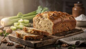 Recette : pain de céleri aux noix de Julie Andrieu