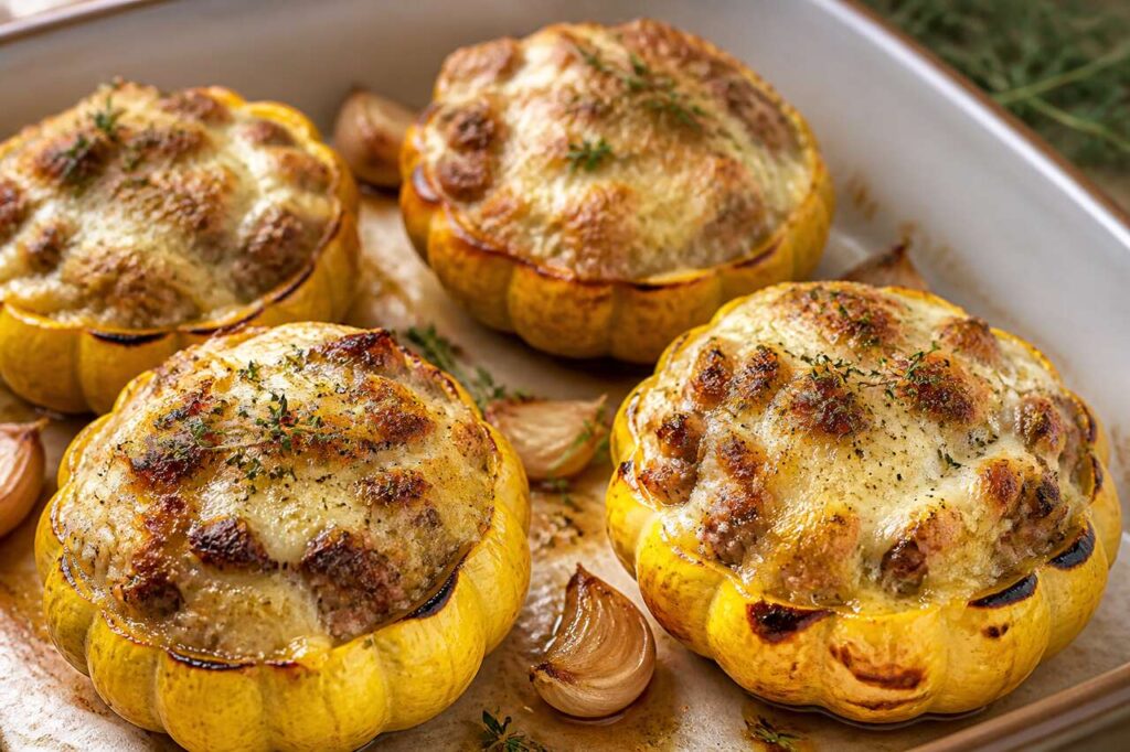 Recette de courges patidou farcies par Catherine