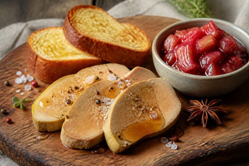 Foie gras de canard et chutney de rhubarbe : recette de Gabriel et Olivia