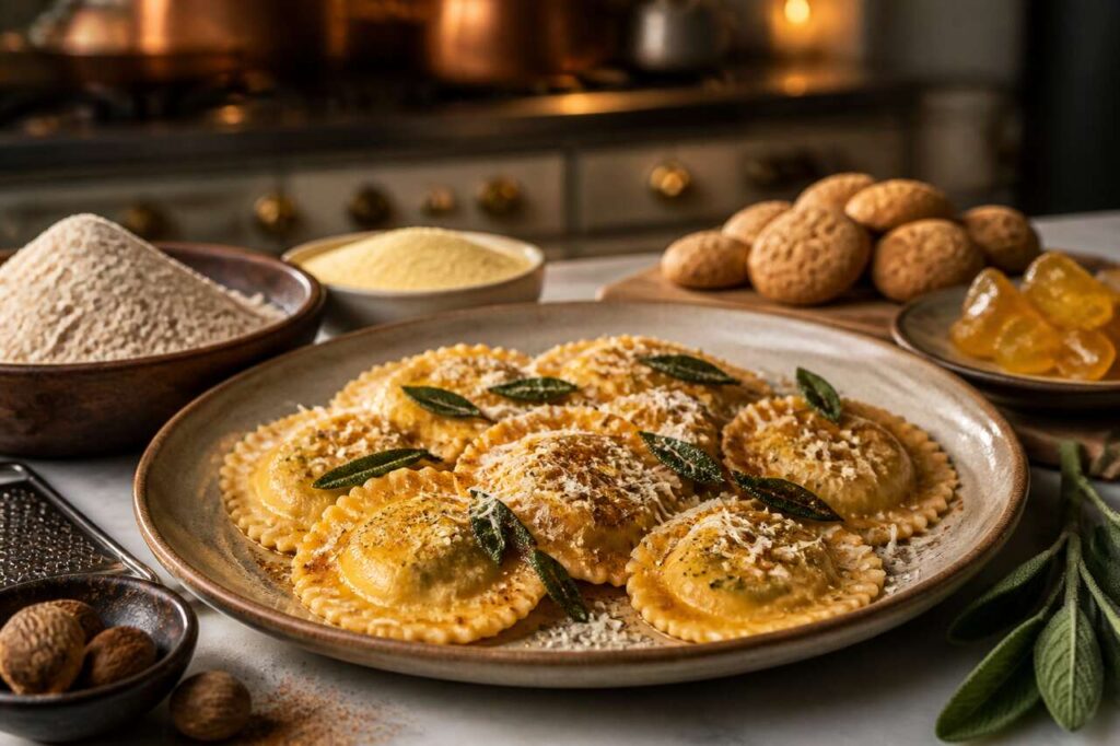 Recette authentique : raviolis alla zucca de Julie Andrieu