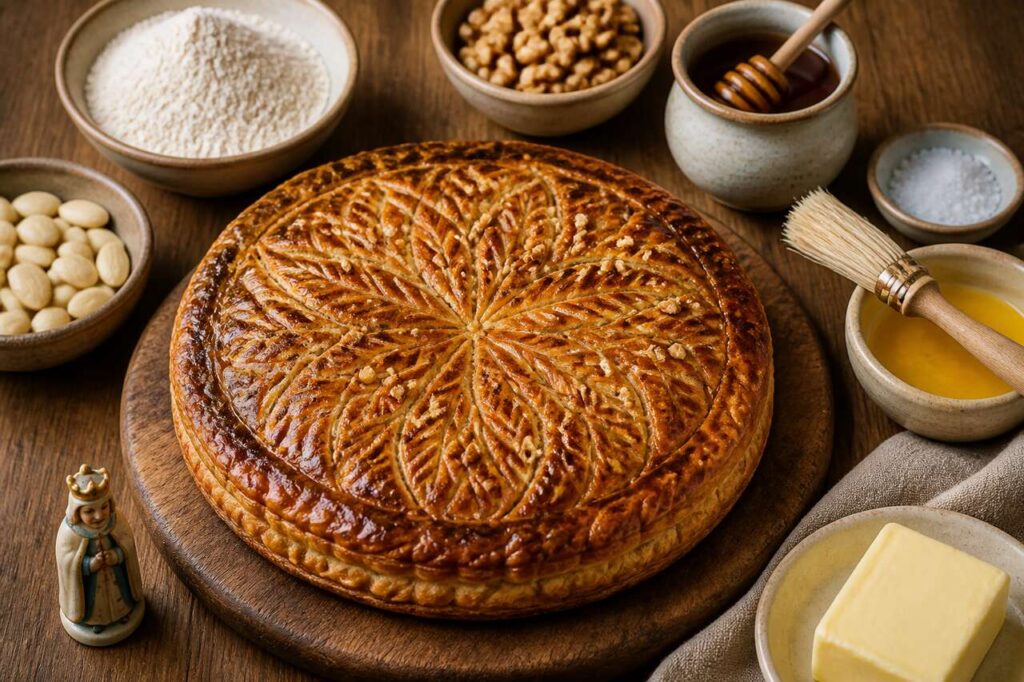 Galette des Rois au sarrasin, frangipane, miel et noix : recette gourmande