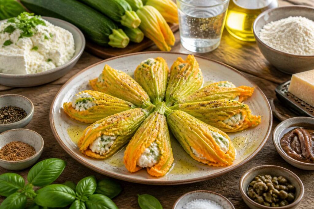 Recette des fleurs de courgettes farcies de Jean-Claude