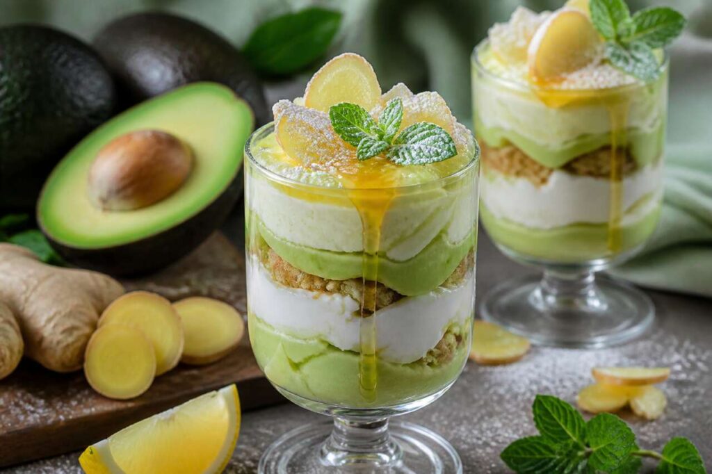 Parfaits glacés avocat et gingembre : la recette originale de Julie Andrieu