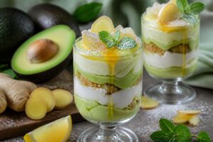 Parfaits glacés avocat et gingembre : la recette originale de Julie Andrieu